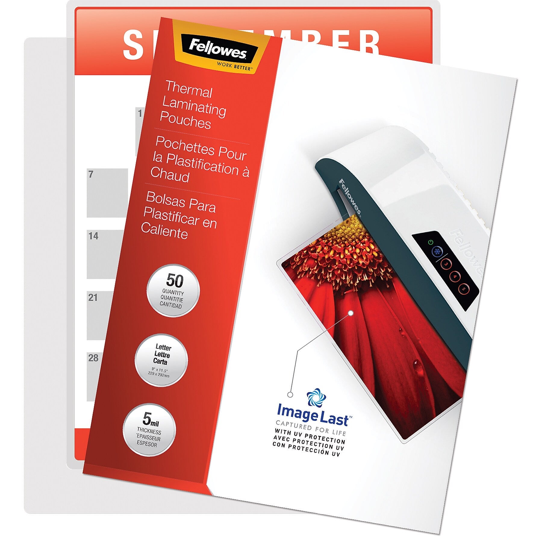 Fellowes Laminating Pouches Thermal Laminating Pouches, Letter Size, 5 Mil, 50/Pack (FEL5204002)