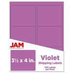 JAM Paper Laser/Inkjet Address Label, 4" x 3 3/8", Violet Purple, 120 Labels/Pack (302725792)