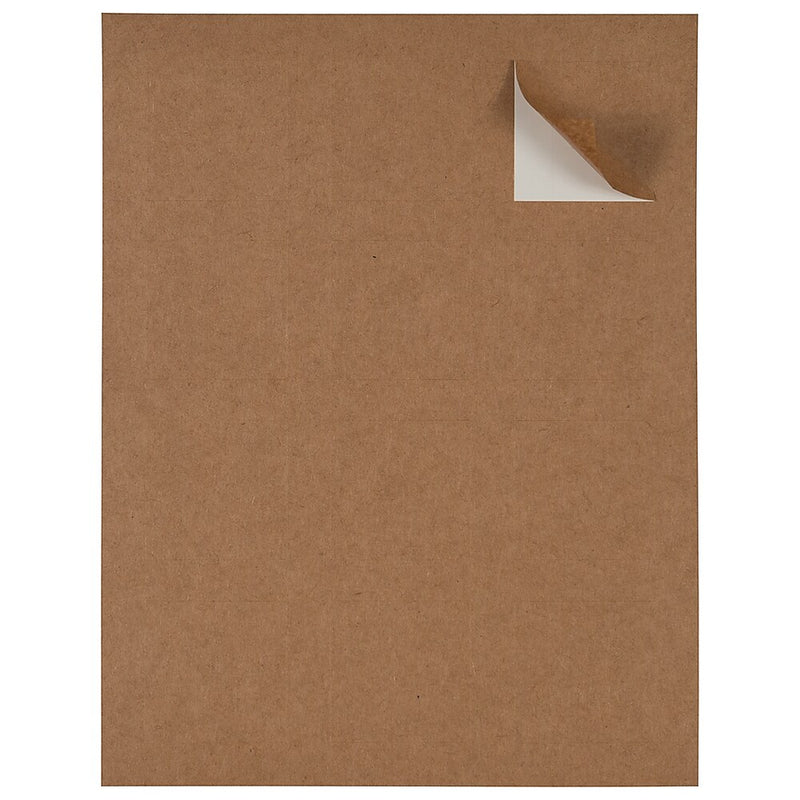 JAM Paper Square Labels, 2" x 2", Brown Kraft, 12 Labels/Sheet, 10 Sheets/Pack (367831070)