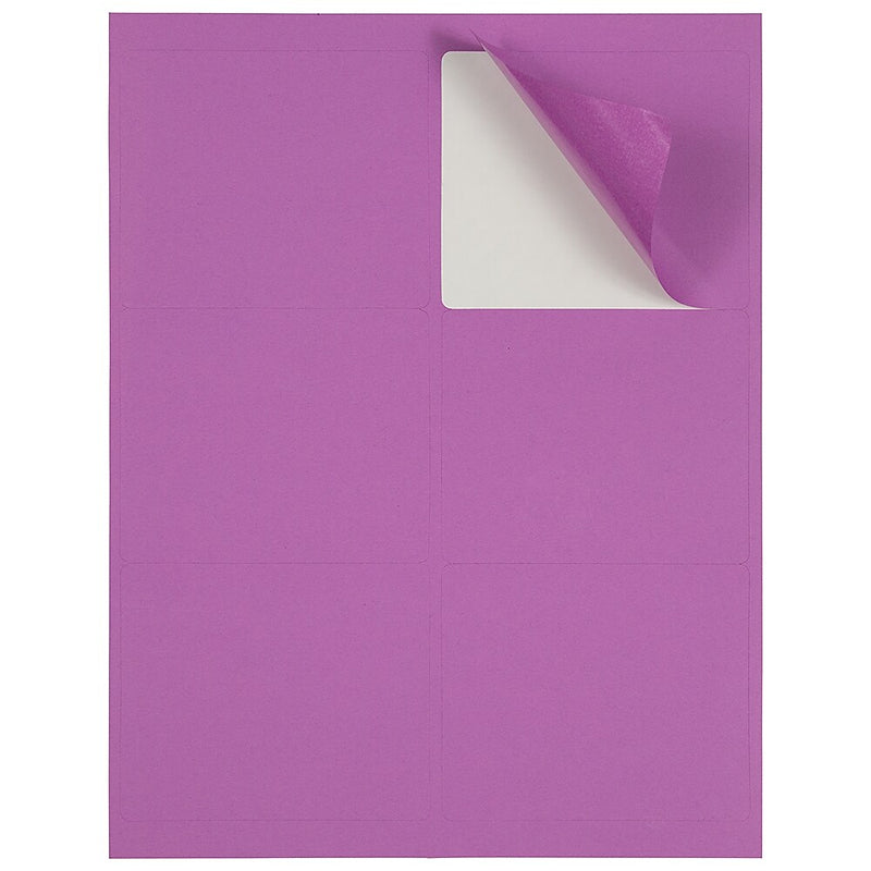 JAM Paper Laser/Inkjet Address Label, 4" x 3 3/8", Violet Purple, 120 Labels/Pack (302725792)