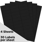 JAM Paper Address Labels, 1" x 2 5/8", Black,  30 Labels/Sheet, 4 Sheets/Pack (302228592)