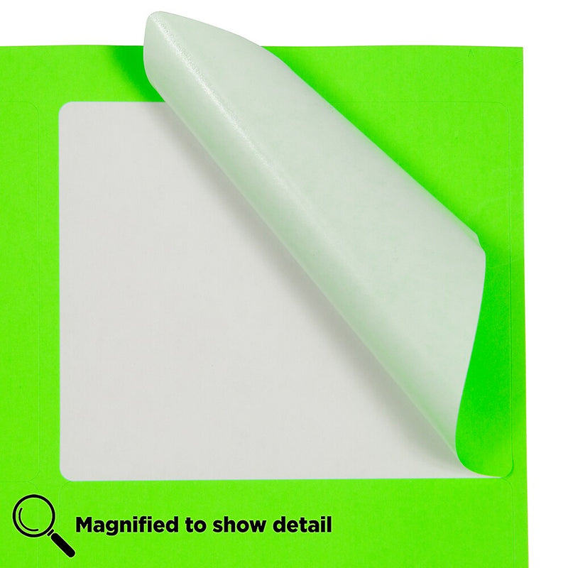 JAM Paper Shipping Labels, 3 1/3" x 4", Neon Green, 6 Labels/Sheet, 20 Sheets/Pack (354328037)