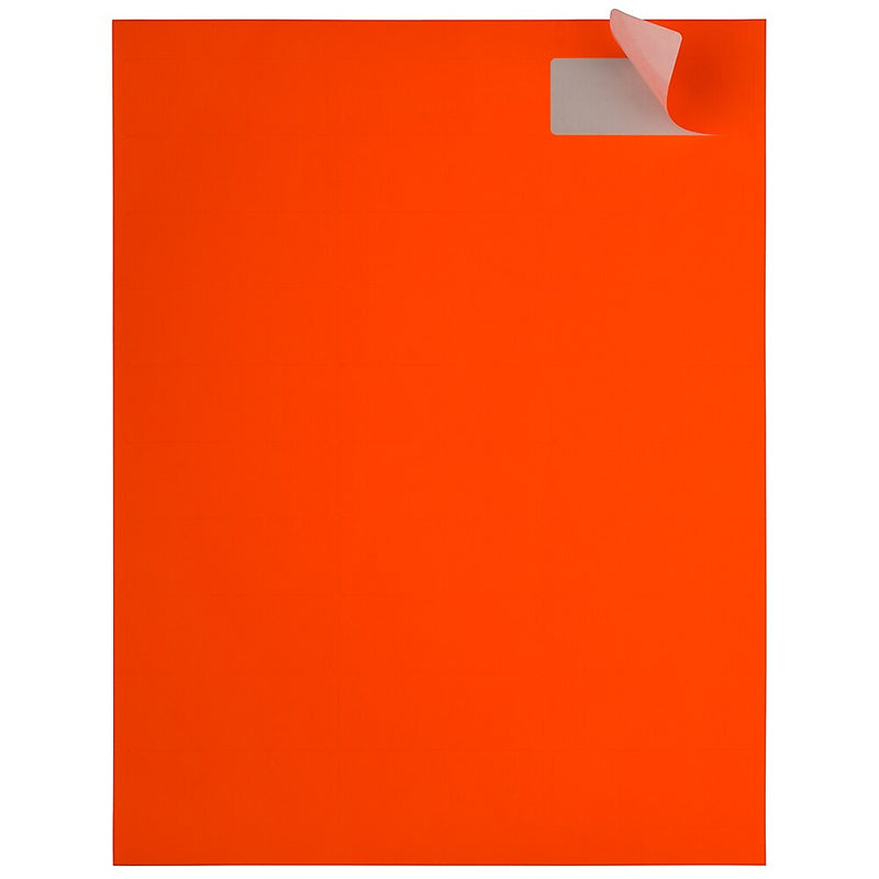 JAM Paper Laser/Inkjet Address Labels, 1" x 2 5/8", Neon Red, 30 Labels/Sheet, 4 Sheets/Pack (354328230)