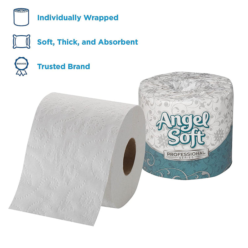 Angel Soft Professional Series Recycled Toilet Paper, 2-ply, White, 450 Sheets/Roll, 80 Rolls/Case (16880)
