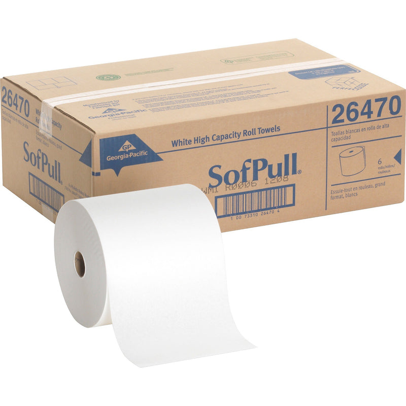 Sofpull Recycled Hardwound Paper Towel, 1-Ply, 1000 ft./Roll, 6 Rolls/Carton (26470)
