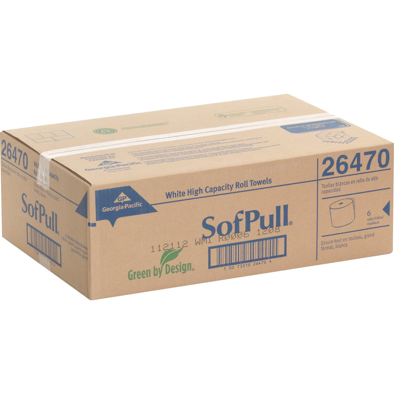 Sofpull Recycled Hardwound Paper Towel, 1-Ply, 1000 ft./Roll, 6 Rolls/Carton (26470)