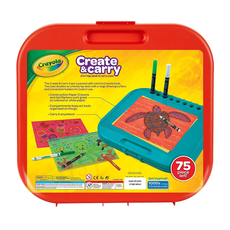 Crayola Create & Carry 2-in-1 Desk & Carry Case Art Set (BIN46814)