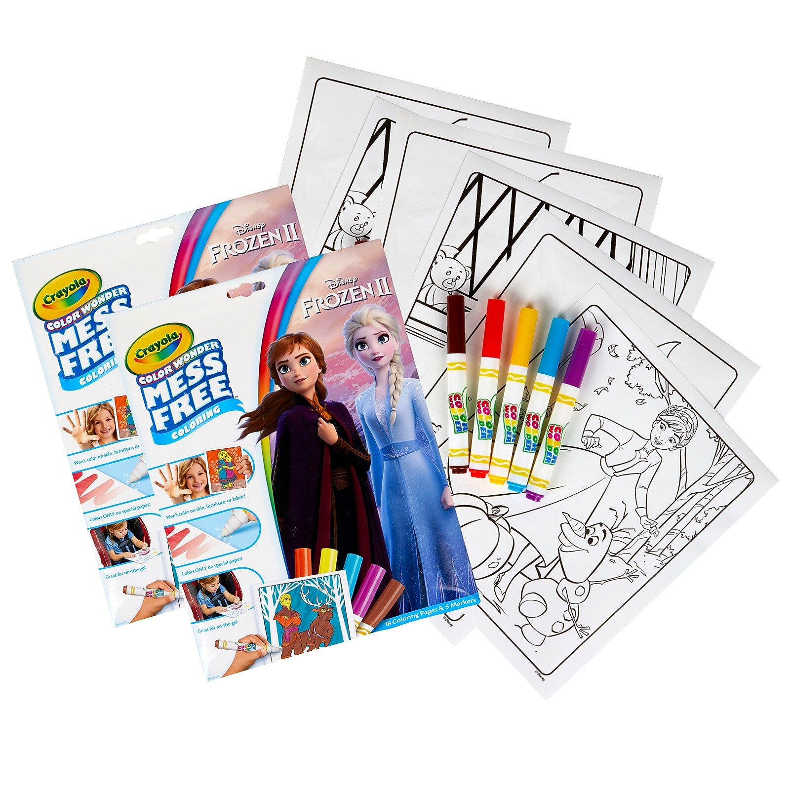 Crayola Color Wonder Frozen 2 Mess Free Coloring Pad & Markers, 2/Bundle (BIN757002-2)