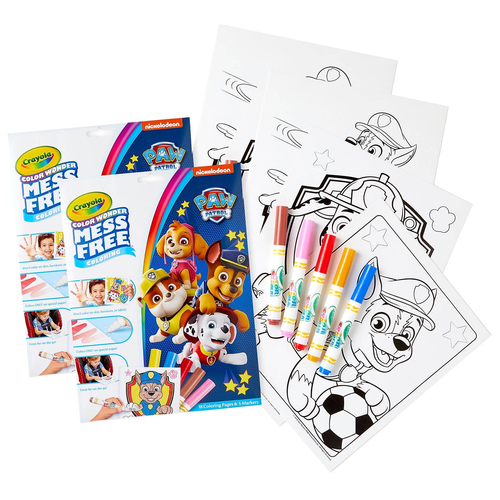 Crayola Color Wonder Paw Patrol Mess Free Coloring Pad & Markers, 2/Bundle (BIN757007-2)