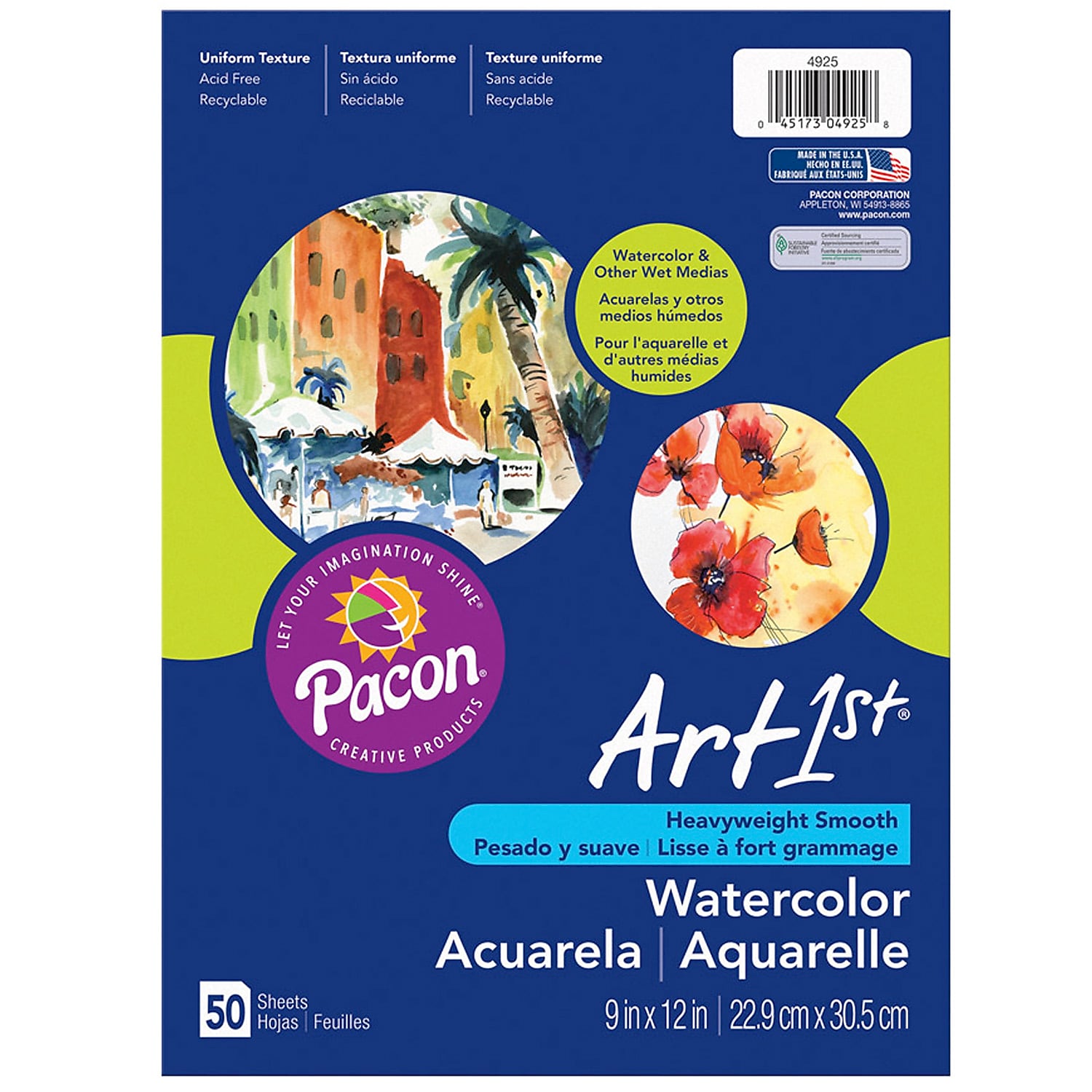 Pacon Art1st Watercolor Paper, 12" x 18", White (PAC4927)