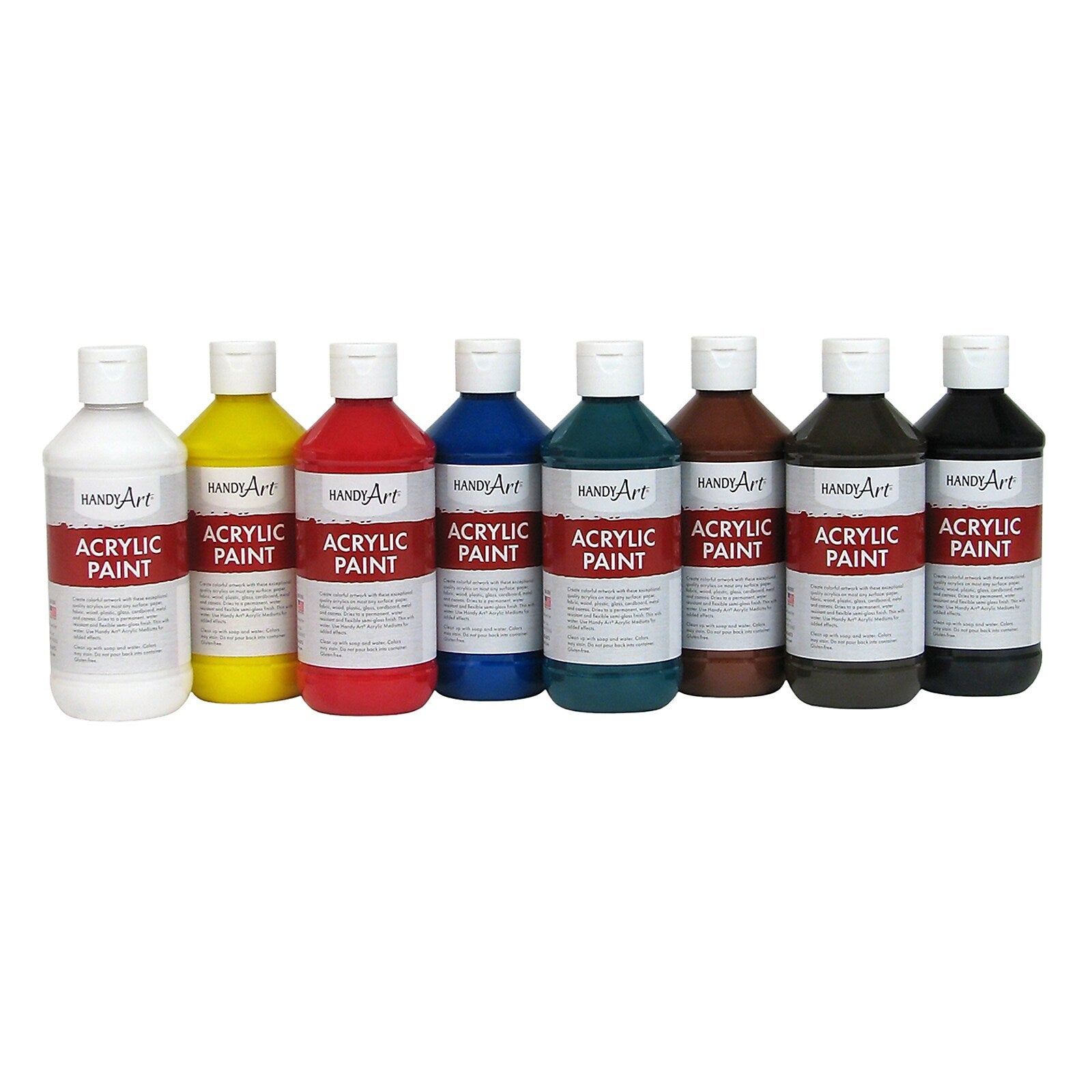 Handy Art Acrylic Paint, 8oz, Primary 8-Color Set (RPC881020)