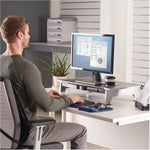 Fellowes Office Suites Premium Monitor Riser, Up to 21" Monitor, Black/Silver (8031001)