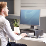 Fellowes Designer Suites Adjustable Monitor Riser, Up to 32" Monitor, Black  (8038101)