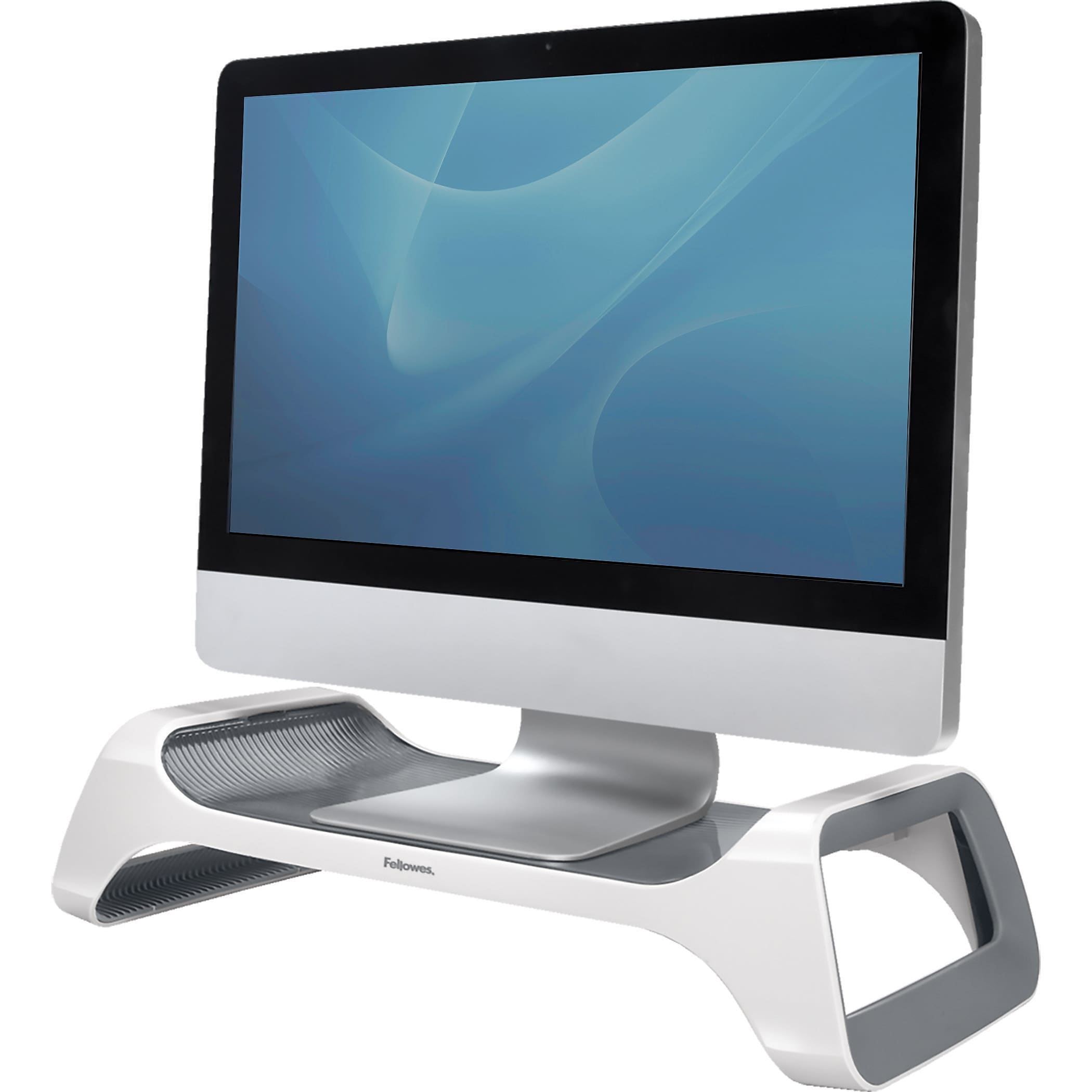 Fellowes I-Spire Series Monitor Stand, Up to 21", White/Gray (9311101)
