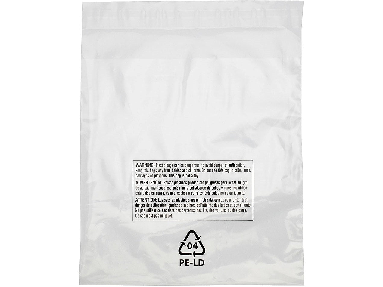 6" x 6" Lip & Tape Reclosable Suffocation Warning Poly Bags, 1.5 Mil, Clear, 1000/Carton (16200)