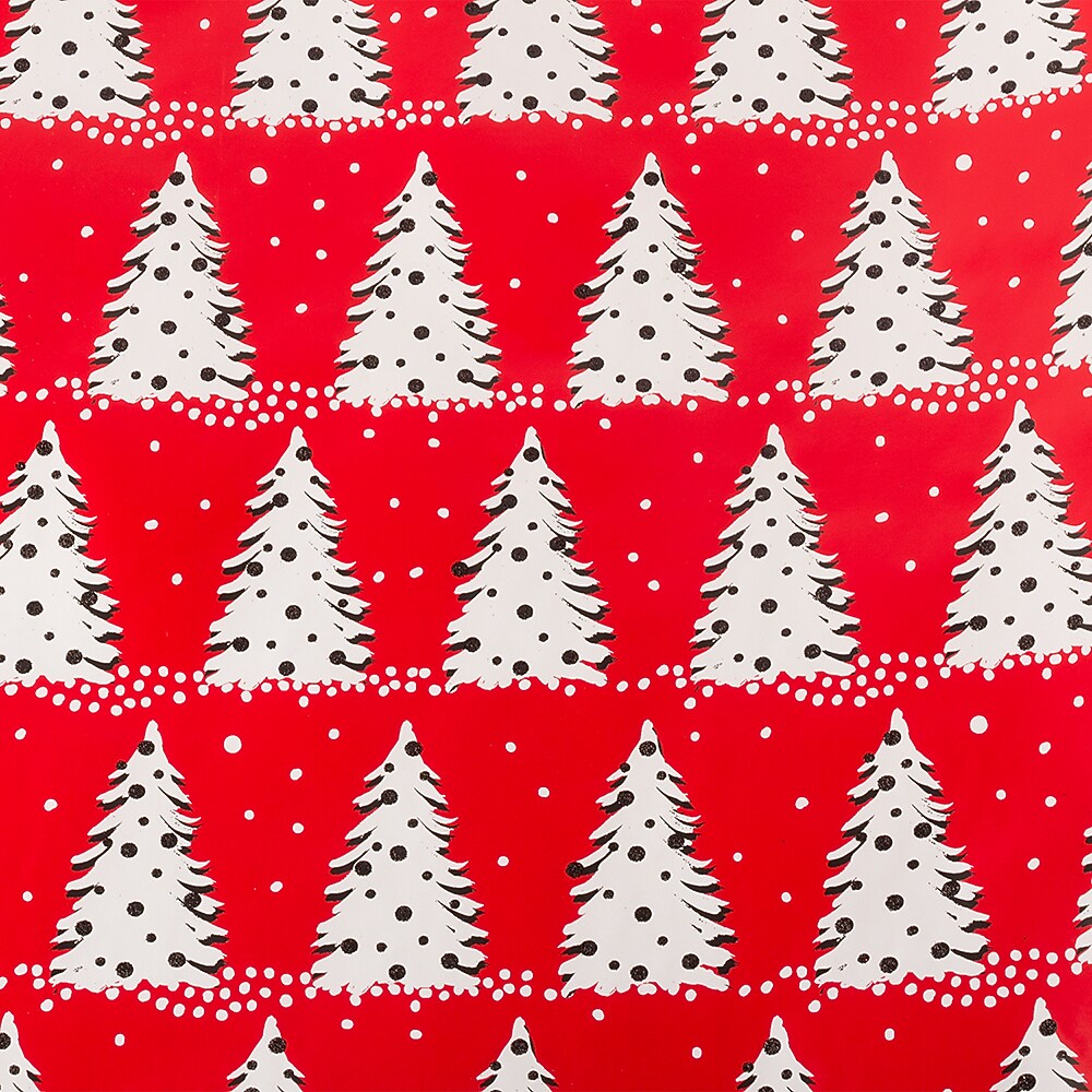 JAM Paper Christmas Wrapping Paper, 25 Sq. ft. x 30", Painted Christmas Trees (165FreHo)
