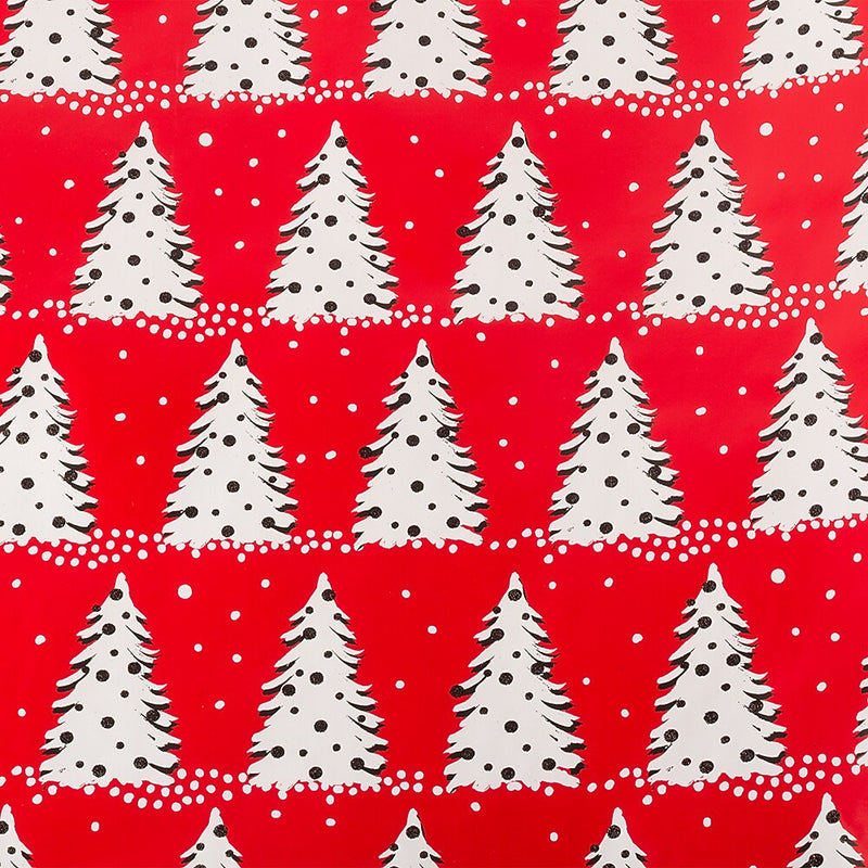 JAM Paper Christmas Wrapping Paper, 25 Sq. ft. x 30", Painted Christmas Trees (165FreHo)