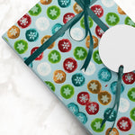 JAM Paper Christmas Wrapping Paper, 25 Sq. ft. x 30", Painted Snowflake Orbs (165FSiCc)