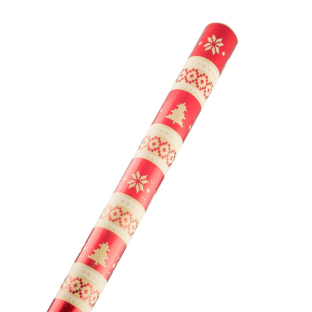 JAM Paper Christmas Wrapping Paper, 15 Sq. Ft, Pixel Christmas (376434104)