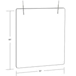 Azar Hanging Sneeze Guard, 40"H x 30"W, Clear Acrylic, 2/Pack (179906)