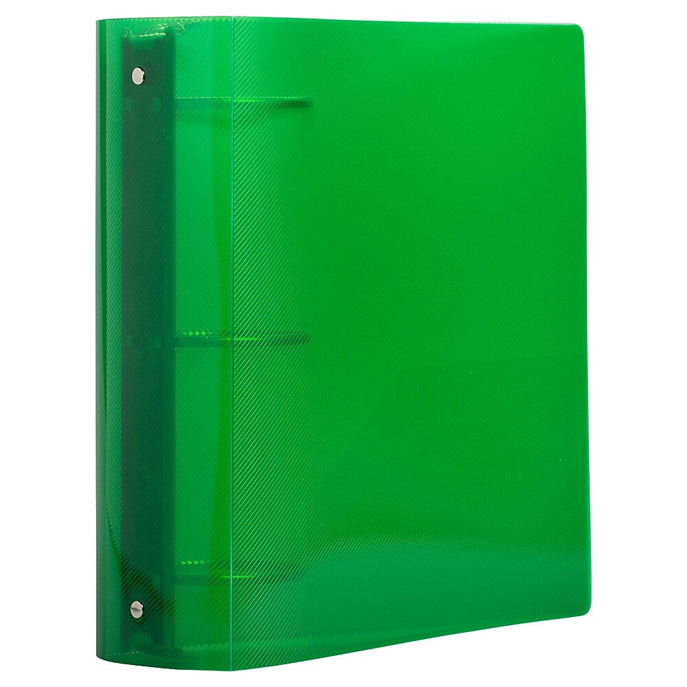 JAM Paper Heavy Duty 3" 3-Ring Flexible Poly Binders, Green (821T3GR)