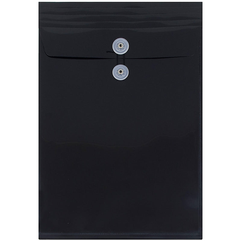JAM Paper Plastic Document File, Legal, Black, 12/Pack (119B1BL)