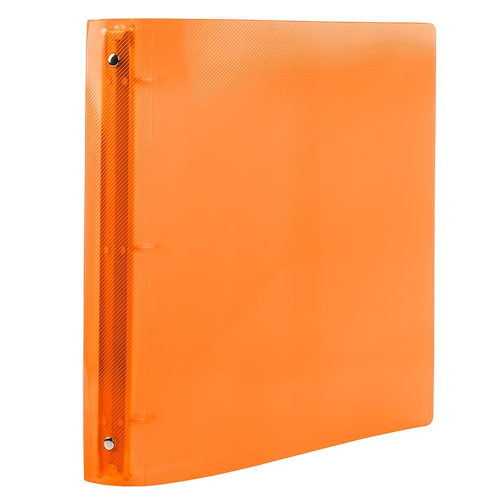 JAM Paper Heavy Duty 1 1/2" 3-Ring Flexible Poly Binders, Orange (762T15OR)