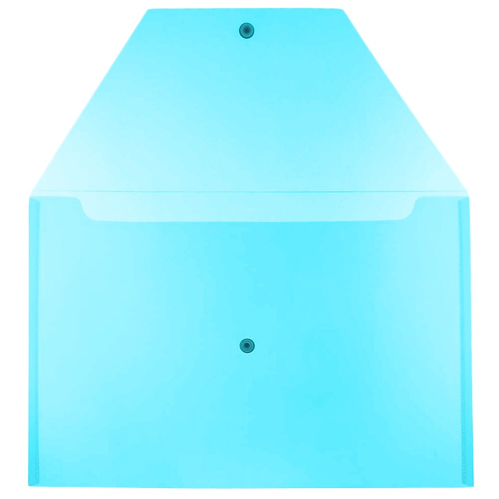 JAM Paper Plastic Envelopes with Snap Closure, Legal Booklet, 9.75 x 14.5, Blue, 12/pack (34830BU)