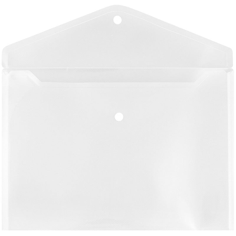 JAM Paper Poly Envelope with Snap Closure, Letter Size, Clear, 12/Pack (218S0CLG)