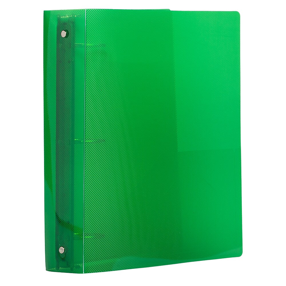 JAM Paper Heavy Duty 2" 3-Ring Flexible Poly Binders, Green (820T2GR)