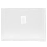 JAM Paper Plastic Envelopes with Hook & Loop Closure, Index Size, 5.5 x 7.5 with 1 Inch Expansion, Clear, 12/Pack (920V1CL)