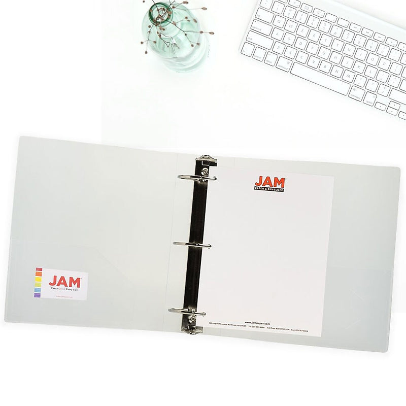 JAM Paper 3" 3-Ring Flexible Poly Binders, Clear, 108/Pack (821T3CLB)