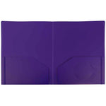 JAM Paper Heavy Duty Two-Pocket Plastic Folders, Purple, 108/Pack (0946179B)