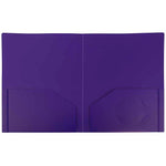 JAM Paper Heavy Duty Two-Pocket Plastic Folders, Purple, 6/Pack (383NPURPLED)