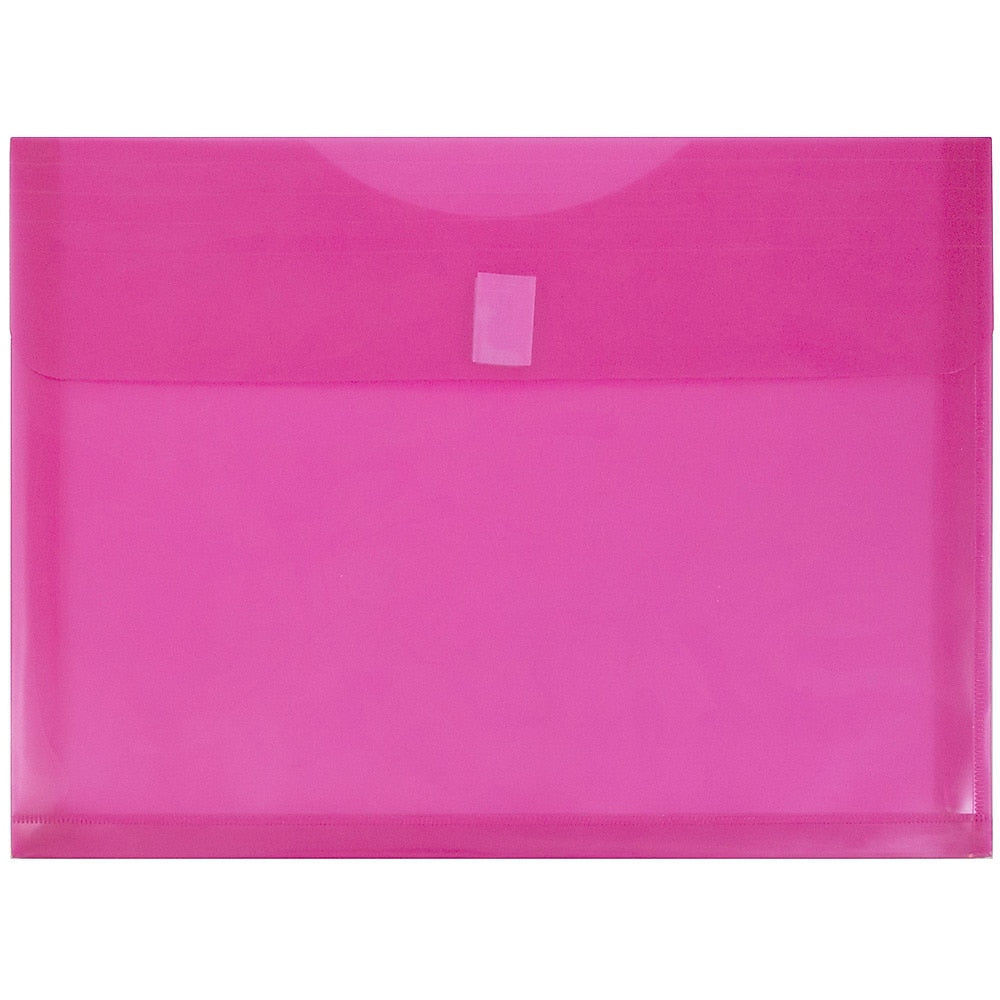 JAM Paper Standard Plastic Document File, 1 Pocket, Letter, Fuchsia Pink, 12/Pack (218V1FU)