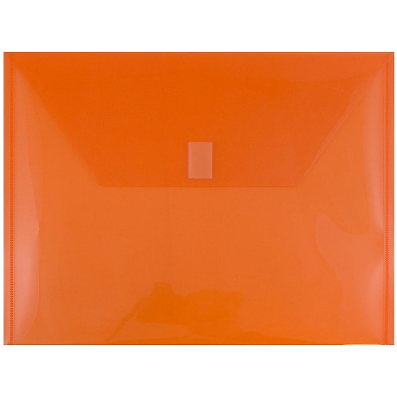 Jam Paper Plastic File Pocket, Letter Size, Orange, 12/Pack (218V0or)