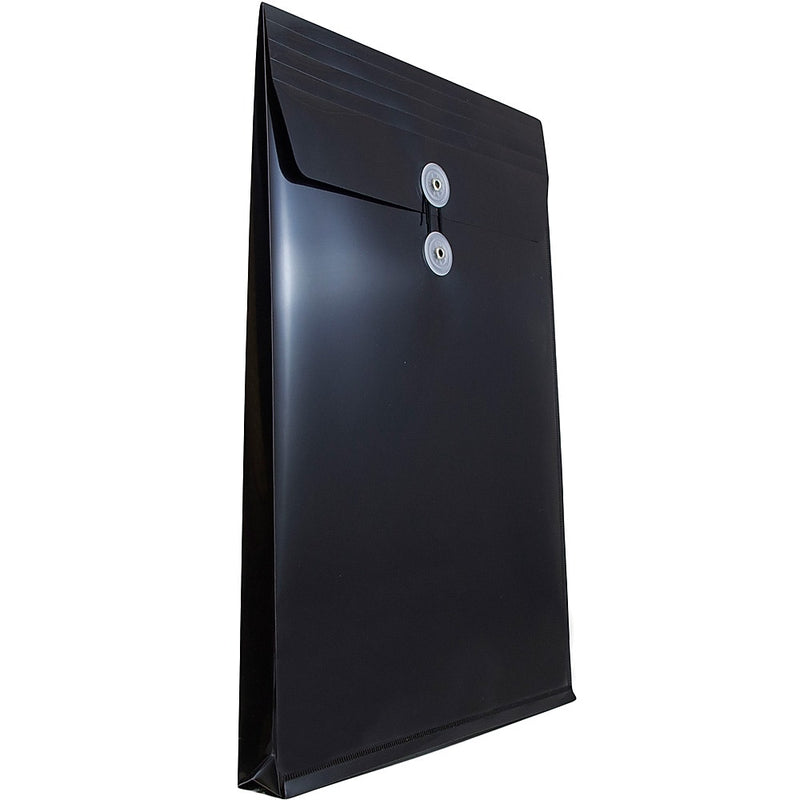 JAM Paper Plastic Document File, Legal, Black, 12/Pack (119B1BL)