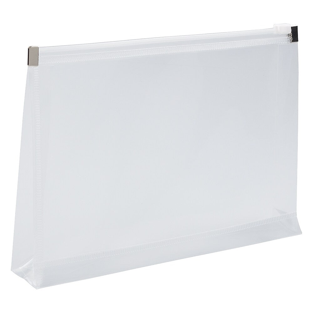 JAM Paper Plastic Envelopes with Zip Closure, Index, 5.25 x 8, Clear, 12/Pack (920Z1CL)