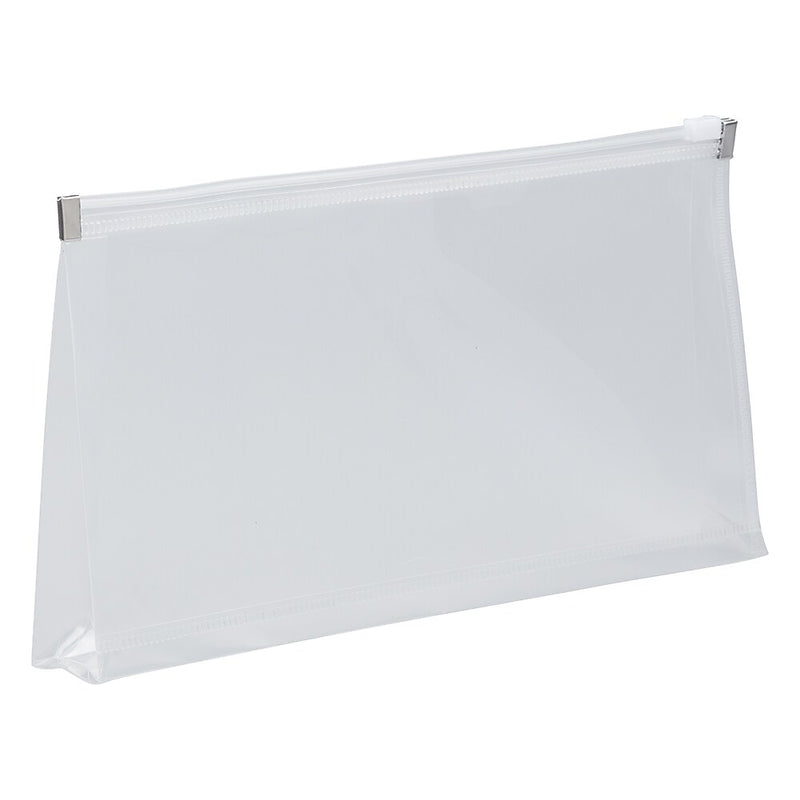 JAM Paper Expanding Wallet with Zipper Closure, 4.75" x 9.5", Clear, 12/Pack (921Z1CL)