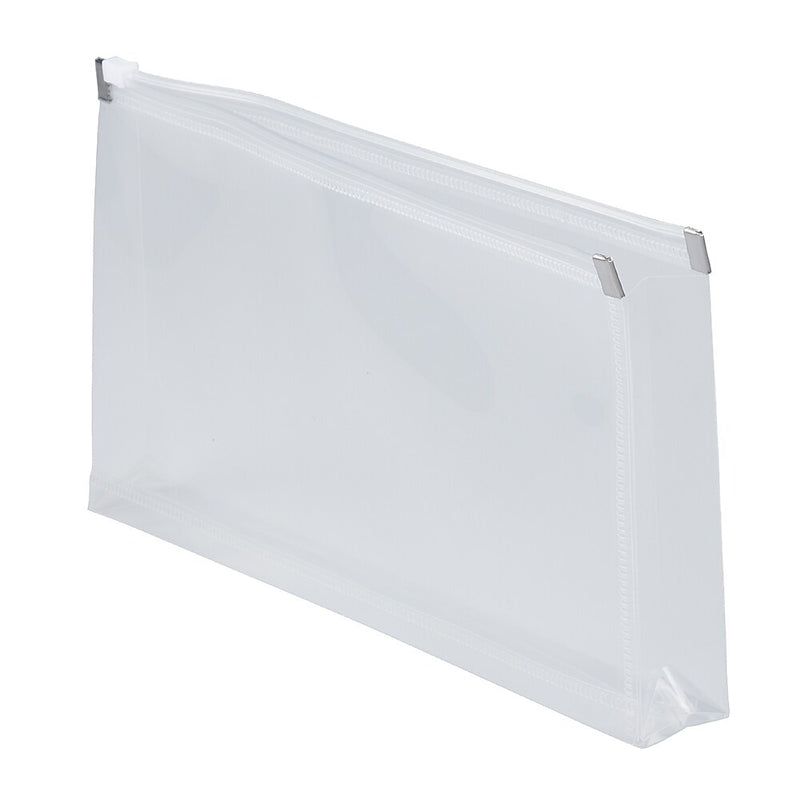 JAM Paper Expanding Wallet with Zipper Closure, 4.75" x 9.5", Clear, 12/Pack (921Z1CL)