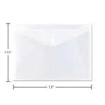 JAM Paper Poly Envelope with Snap Closure, Letter Size, Clear, 12/Pack (218S0CLG)