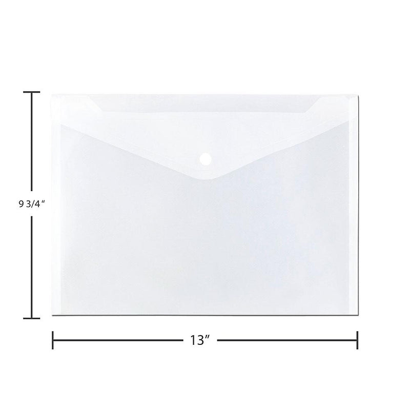 JAM Paper Poly Envelope with Snap Closure, Letter Size, Clear, 12/Pack (218S0CLG)
