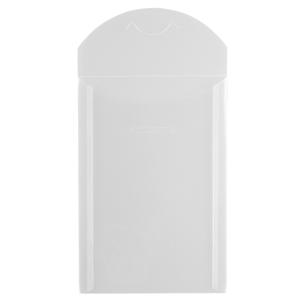 JAM Paper Plastic Envelopes with Tuck Flap Closure, Open End, 4.12 x 6, Clear, 12/Pack (1541745)