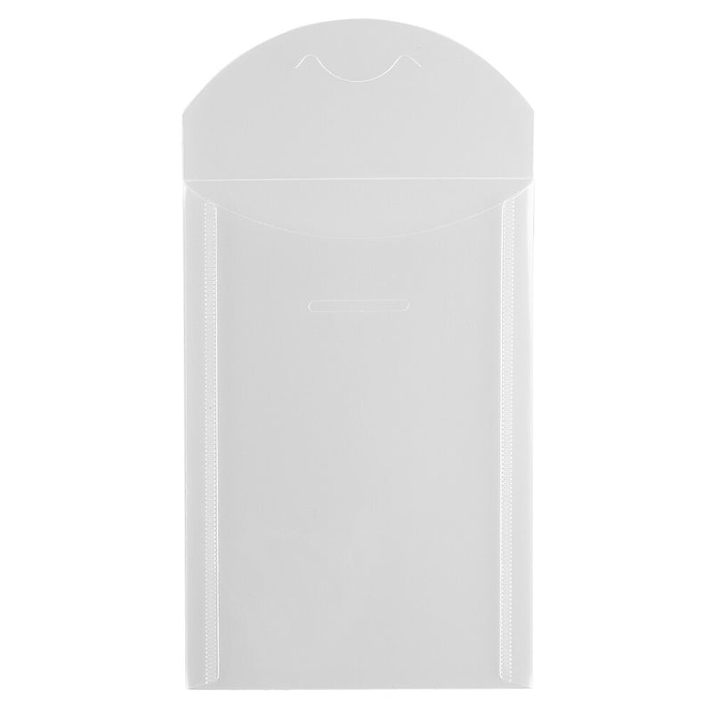 JAM Paper Plastic Envelopes with Tuck Flap Closure, Open End, 4.12 x 6, Clear, 12/Pack (1541745)