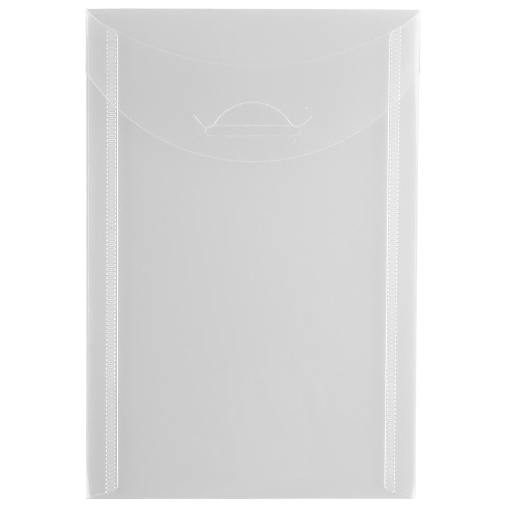 JAM Paper Plastic Envelopes with Tuck Flap Closure, Open End, 4.12 x 6, Clear, 12/Pack (1541745)