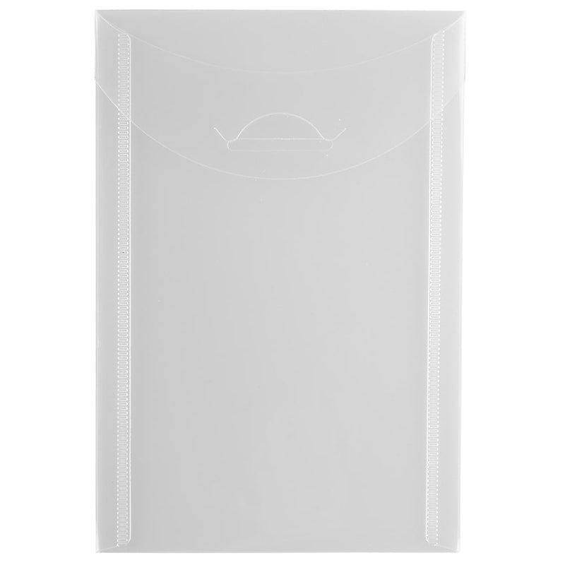 JAM Paper Plastic Envelopes with Tuck Flap Closure, Open End, 4.12 x 6, Clear, 12/Pack (1541745)