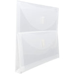 JAM Paper Plastic Multi-Pocket Envelopes with Hook & Loop, 2 Pockets, Letter Booklet, 9.5 x 11.5, Clear, 12/Pack (B35218)
