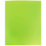 JAM Paper Heavy Duty Two-Pocket Plastic Folders, Lime Green, 6/Pack (383HLID)