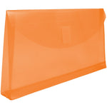 JAM Paper Standard Plastic Filing Envelope with Hook & Loop Closure, 5.25" x 10", Orange, 108/Box (921V1ORB)