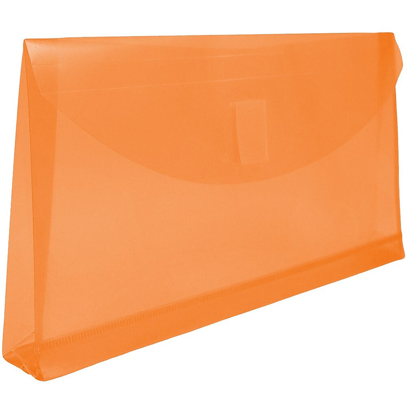 JAM Paper Standard Plastic Filing Envelope with Hook & Loop Closure, 5.25" x 10", Orange, 108/Box (921V1ORB)